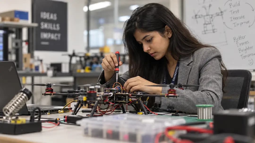 Researchers collaborating around a prototype